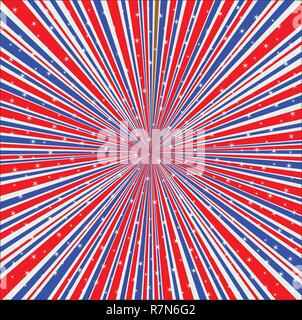 Abstract and retro grunge red white and blue backround design element with stars Stock Vector