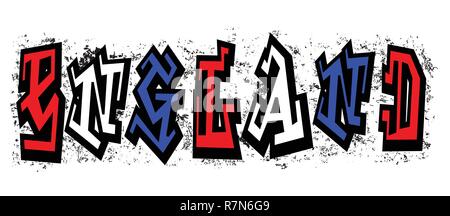 A graffiti style splatter painted text England Stock Vector
