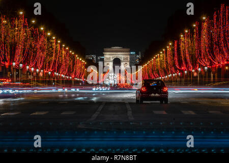 The Christmas lights of Champs Elysee, Paris, France Stock Photo