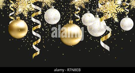 Seamless Pattern. Black Christmas decor for site Stock Vector