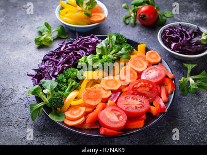 Fresh healthy vegetarian rainbow salad Stock Photo
