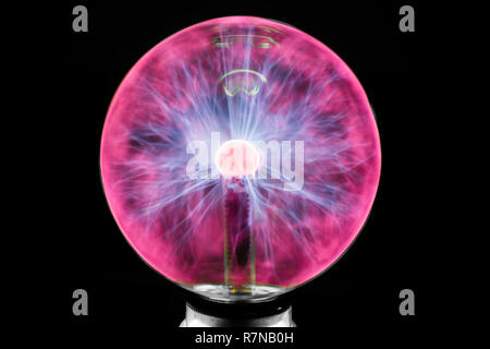 Magic lamp on black background. Energy inside ball. Stock Photo