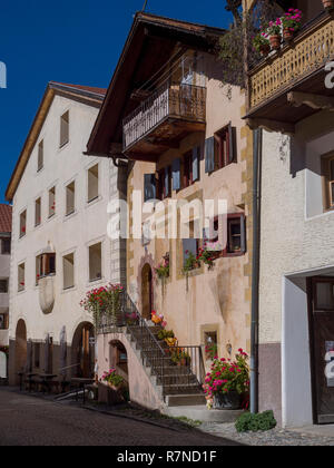 Historic village Ardez, Scuol, Engadine, Grisons, Switzerland Stock Photo