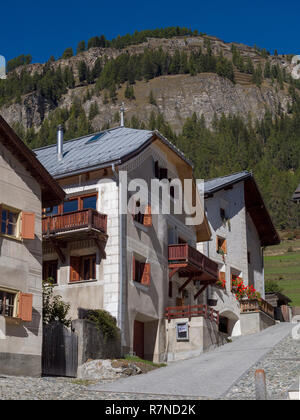 Historic village Ardez, Scuol, Engadine, Grisons, Switzerland Stock Photo