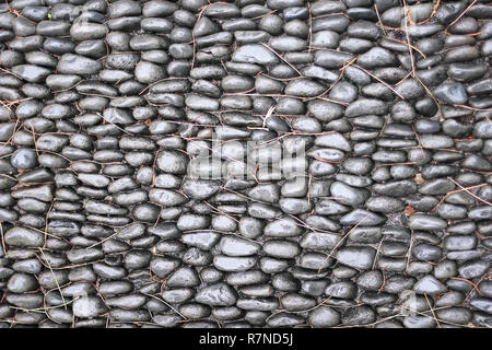 Pebble pavement in a park on Madeira Stock Photo