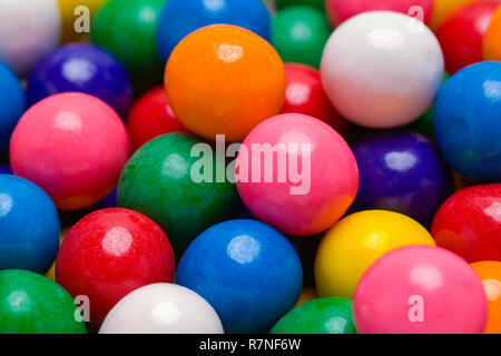 Colorful Gum Balls Pile Background Close Up.