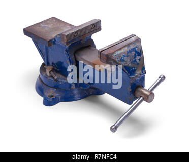Rusty Worn Anvil Clamp Isolated on White Background. Stock Photo