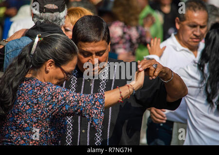 A couple salsa dancing in Alameda Park in Mexico City, Mexico Stock Photo