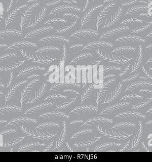 Christmas tree branches seamless pattern. Hand drawn pine decoration vector background. Winter Xmas holidays texture for surface design, textile, wrap Stock Vector