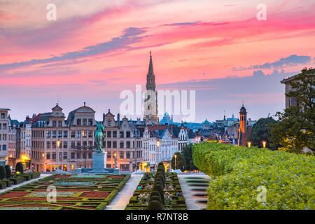 Brussels at sunset, Brussels, Belgium Stock Photo