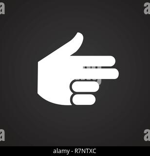 Hand Gesture Gun. Flat Vector Icon illustration. Simple black symbol on ...