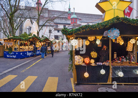 Christmas market in the old town of Lucerne,  Switzerland Stock Photo
