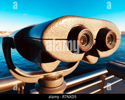 Public Binocular for Sea Viewing Stock Photo