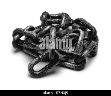 Plastic Toy Chain in Pile Isolated on White Background. Stock Photo