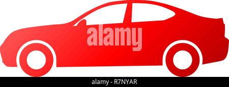 Car symbol icon - red gradient, 2d, isolated - vector illustration Stock Vector
