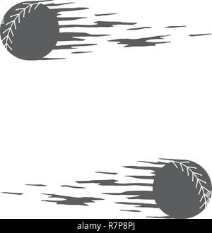 Square banner design with two softballs in motion. Stock Vector