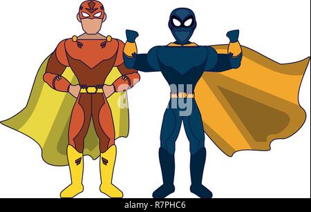 Superhero couple characters Stock Vector