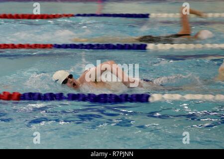 Chugiak High School Swimmers Swim Laps At The Buckner Physical Fitness Center Pool During The Junior