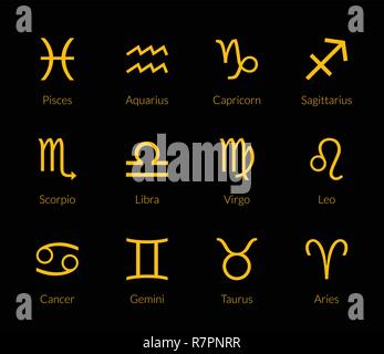 Vector Set of zodiac symbol icons Stock Vector