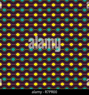 Geometric eye shape vector seamless pattern Stock Vector