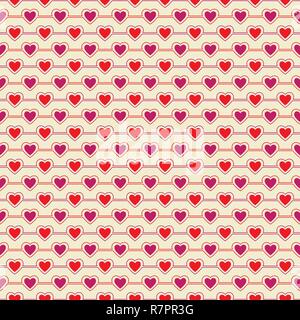Geometric Heart shape vector seamless pattern Stock Vector
