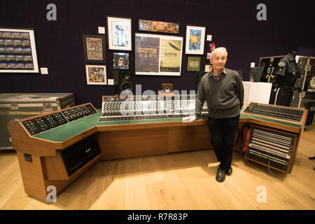 London UK. 11th December 2018. Unique Helios Centric Console used By Rock Music Legends, Led Zeppelin, Bob Marley, David Bowie, Eric Clapton, George Harrison, Rolling Stones, Paul Weller, Jimi Hendrix and other celebrity users. Credit: amer ghazzal/Alamy Live News Stock Photo