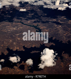 Up Close Rio Close up aerial view of the Rio Sacambaya landscape with a huge ...