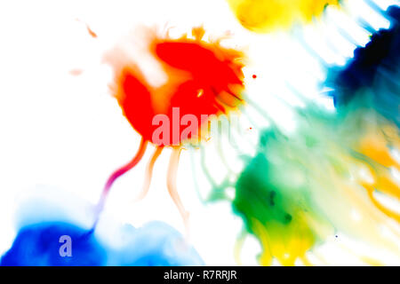 multicolored watercolor streaks and stains. background Stock Photo