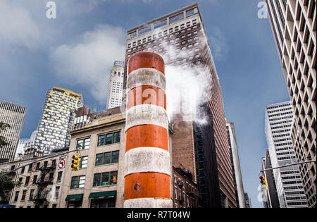 Manhattan New York, USA, October 14 2018  A New York City Steam Stack Stock Photo