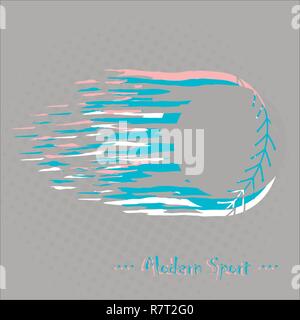 Colorful vector illustration of modern sport with baseball ball. Stock Vector