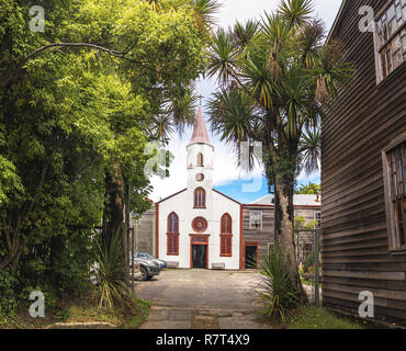 Chiloe Church Museum and Visitor Center at former Inmaculada Concepcion convent - Ancud, Chiloe Island, Chile Stock Photo
