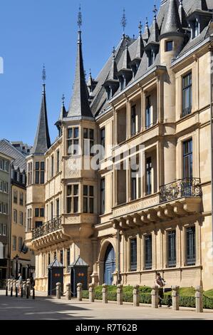 Luxembourg, Luxembourg city, Grand Ducal Renaissance palace of the sixteenth century which is the residence in town of the Grand Duke, Head of State of Luxembourg Stock Photo