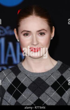 HOLLYWOOD, LOS ANGELES, CA, USA - NOVEMBER 29: Karen Gillan arrives at the World Premiere Of Disney's 'Mary Poppins Returns' held at the El Capitan Theatre on November 29, 2018 in Hollywood, Los Angeles, California, United States. (Photo by David Acosta/Image Press Agency) Stock Photo