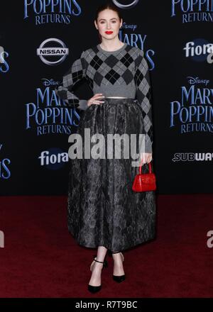 HOLLYWOOD, LOS ANGELES, CA, USA - NOVEMBER 29: Karen Gillan arrives at the World Premiere Of Disney's 'Mary Poppins Returns' held at the El Capitan Theatre on November 29, 2018 in Hollywood, Los Angeles, California, United States. (Photo by David Acosta/Image Press Agency) Stock Photo