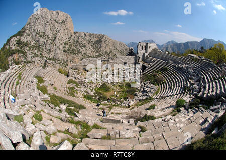 Theatre, ancient city of Termessos, Taurus Mountains, Antalya Province, Turkey Stock Photo