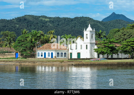 Capela de Nossa Senhora das Dores chapel, Paraty, Rio de Janeiro State, Brazil Stock Photo