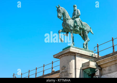 Equestrian statue of King Leopold II of Belgium, Ostend, West Flanders, Belgium Stock Photo