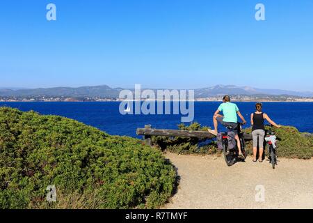 France, Var, Six Fours beaches, Archipel des Embiez, La Tour Fondue island Stock Photo