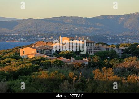 France, Var, Six Fours beaches, Archipel des Embiez, La Tour Fondue island Stock Photo