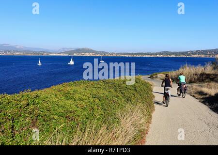 France, Var, Six Fours beaches, Archipel des Embiez, La Tour Fondue island Stock Photo