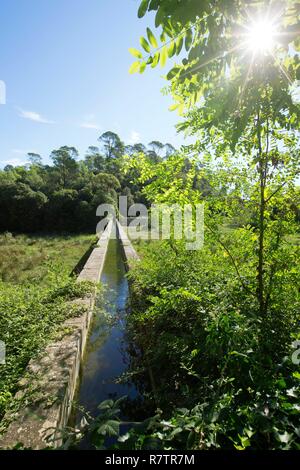 France, Var, Dracenie, Vidauban, Astros Castle, Astros canal Stock Photo