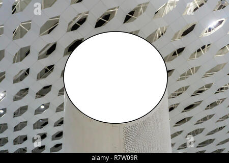 Airport Ventilation System Blank Frame Advertisement at Passenger Hall Stock Photo