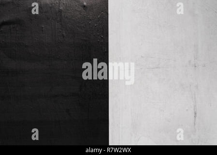 Blank black and white creased crumpled paper texture of glued posters and placards Stock Photo