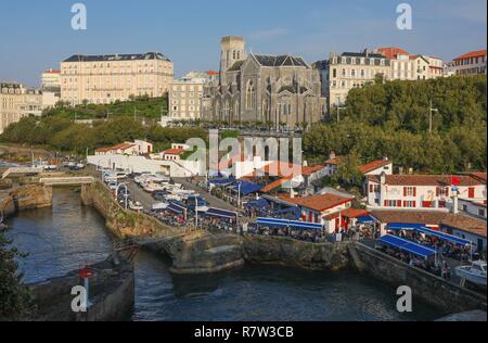 France, Pyrenees Atlantiques, Biarritz, port des Pecheurs Stock Photo