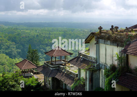 Bali, Indonesia - 22 Nov 2018: PI Bedugul Taman Rekreasi Hotel & Resort is an large abandoned structure in Bedugul, today a tourist attraction in Bali Stock Photo