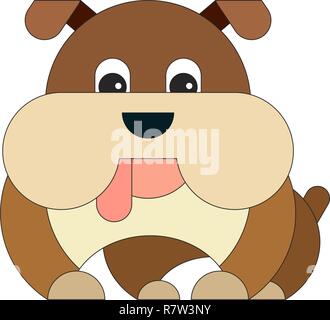 Dog in cartoon flat style. Vector illustration on white background. Stock Vector