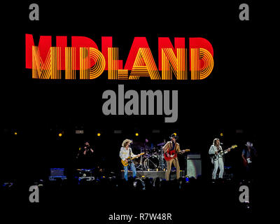 Live on Stage Midland Band During Country 2 Country Music Festival O2 Arena London England Stock Photo