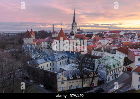 Tallinn old town at sunrise Stock Photo