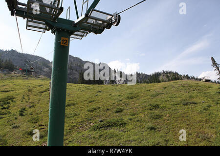 Gondola lift at Mt. Norquay, Banff National Park, Alberta, Canada Stock Photo