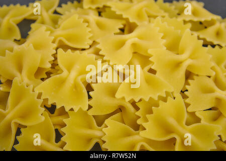 Farfalle pasta made from durum wheat. close-up. horizontal view. Stock Photo